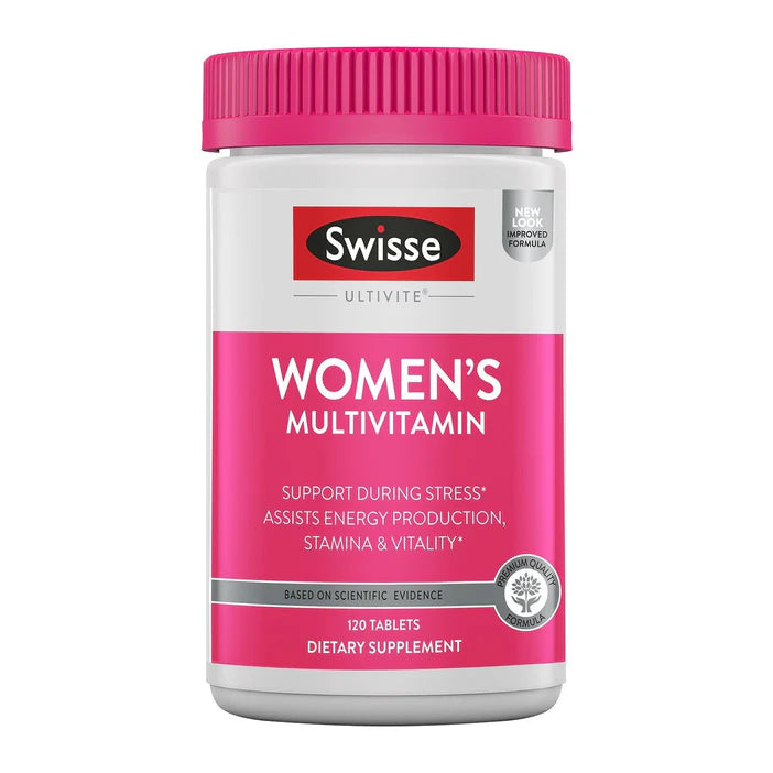 Swisse Daily Multivitamin for Women | 47 Vitamins, Antioxidants and Minerals + Adaptogens | Energy, Stress & Immune Support | Womens Multivitamin Supplement | 120 Tablets / 4 Months Supply