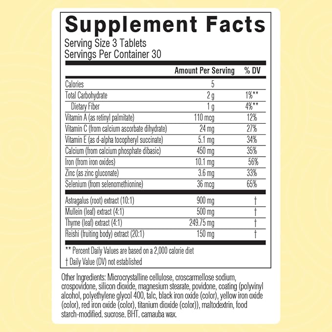 Swisse Lung Health | Supports Lung Function & Respiratory Health with Mullein Leaf Extract, Reishi, Astragalus | Maintains A Healthy Immune System with Zinc & Vitamin C | 90 Tablets