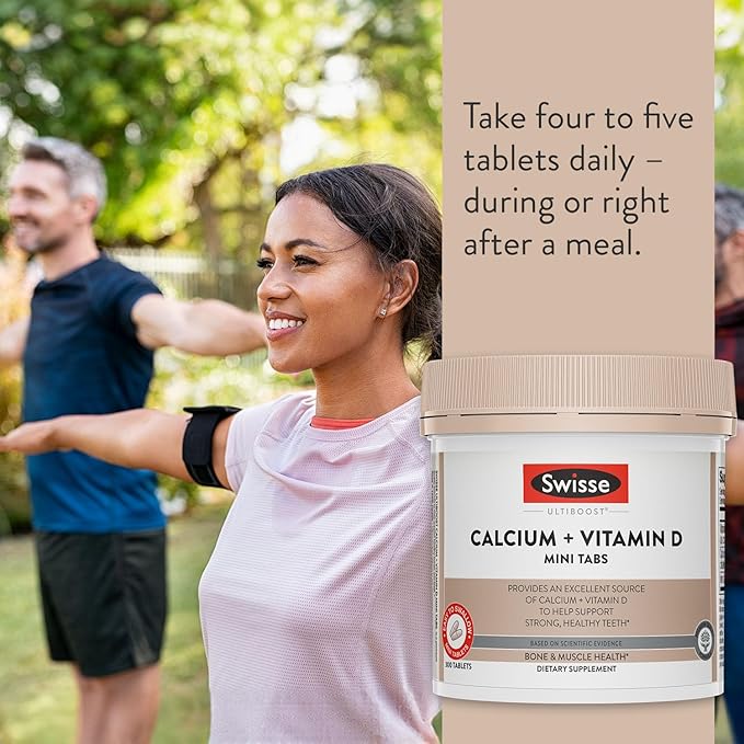 Swisse Calcium with Vitamin D3 and Citrate 830mg | Supplement for Women & Men | Bone Strength Support | Calcio | 300 Tablets | 2-Month Supply